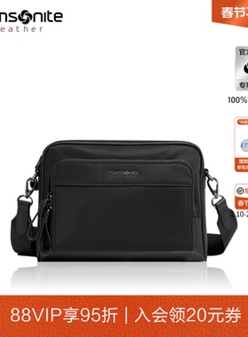 新秀丽单肩包男款时尚商务斜挎包多功能邮差包外出便携单肩包TO0