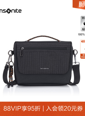 Samsonite新秀丽斜挎包尼龙新款翻盖单肩包便携通勤潮流手提包NS6