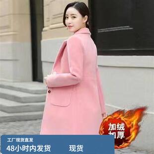 芼呢外套女中长款韩版秋冬新款洋气呢子女装修身显瘦妮子大衣潮流