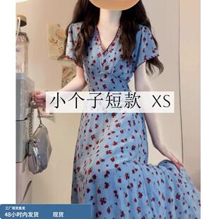 度假风气质长裙子xs 150穿搭收腰法式 145小矮个子碎花洋装 女夏季