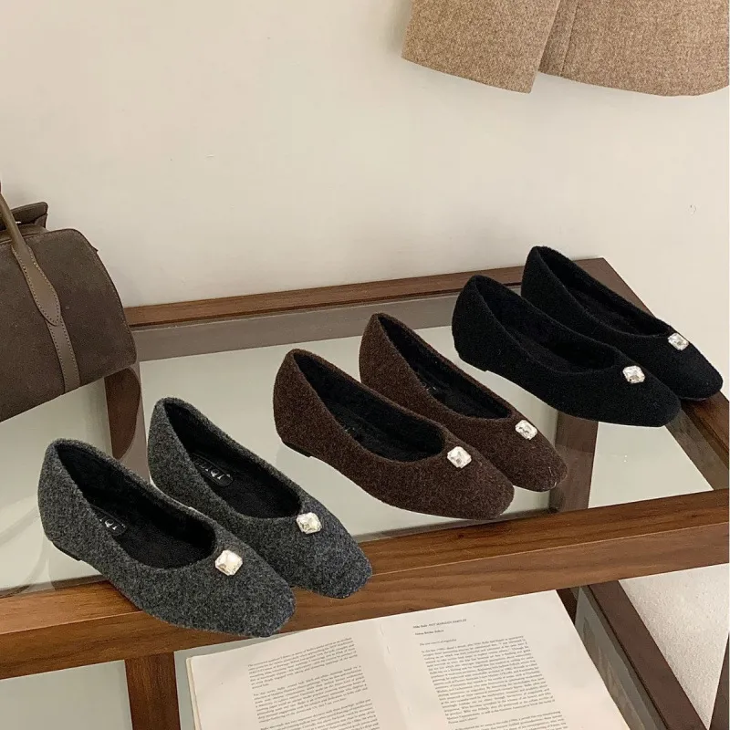 内增高单鞋法式玛丽珍毛毛鞋女鞋子2025年秋冬季新款加绒棉鞋