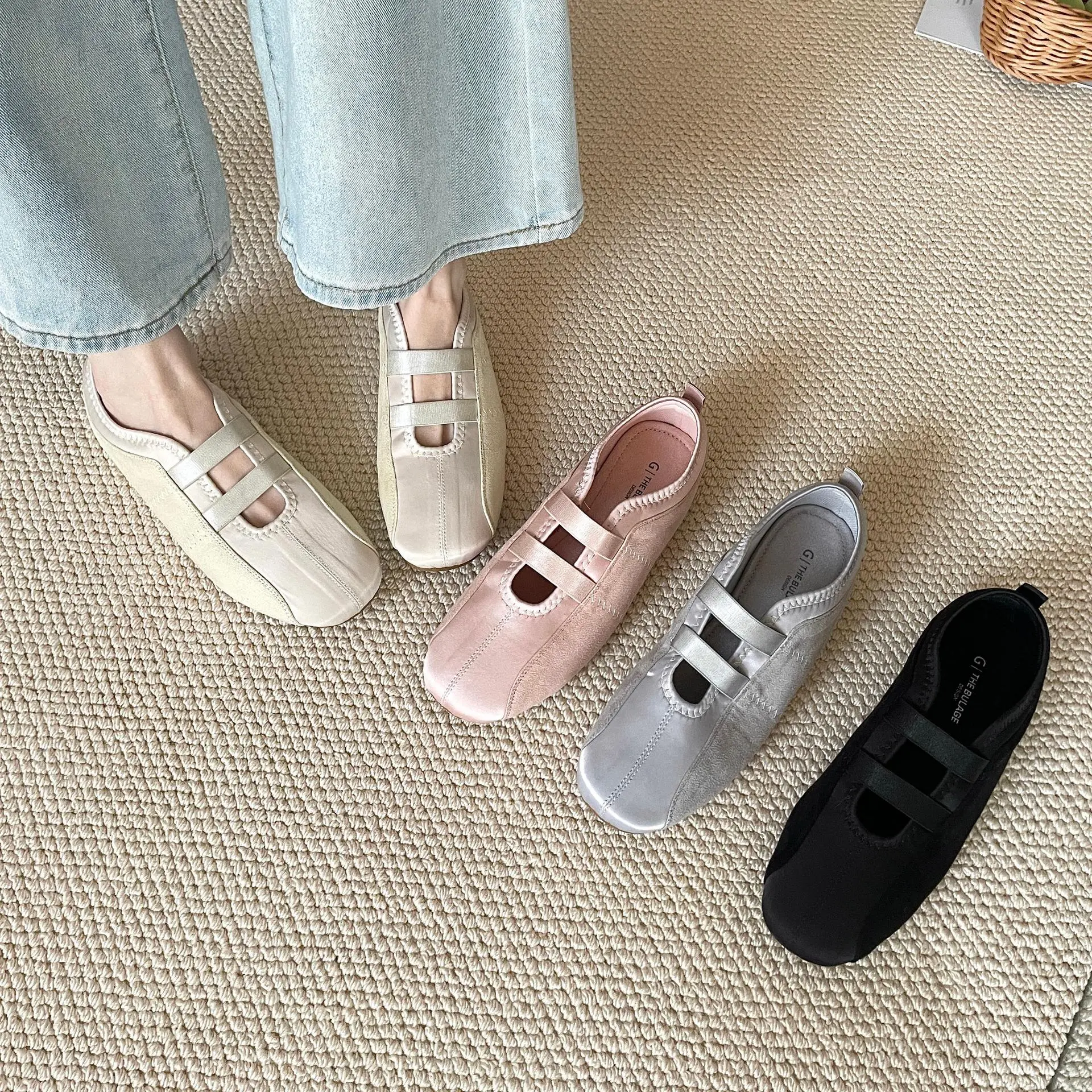 芭蕾风浅口平底玛丽珍鞋女2025年春夏新款百搭一脚蹬甜美温柔单鞋