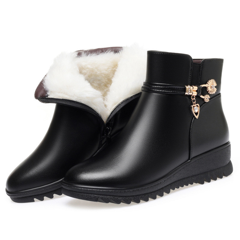 中筒马丁靴女款厚底烟筒靴软皮羊