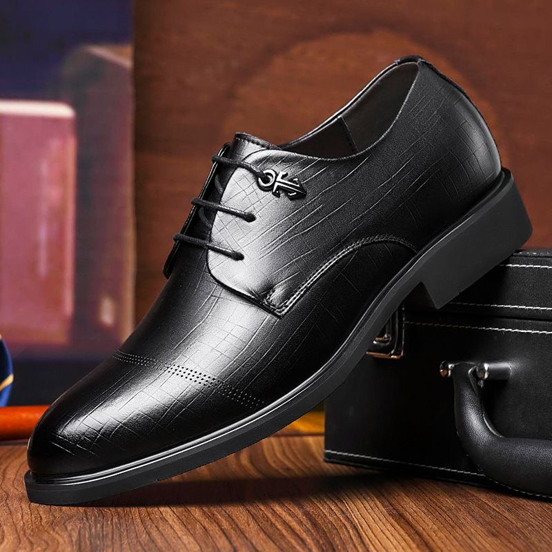 皮鞋男士商务增高英伦新款正装皮