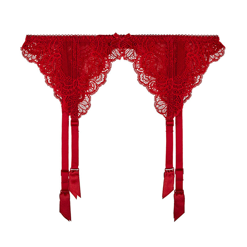 Aubade蕾丝吊袜带新娘内衣