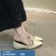 软底一字扣带玛丽珍女鞋 女低跟平底鞋 尖头浅口内增高单鞋 羊皮版
