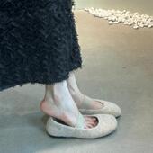 棉鞋 仙女风法式 加绒保暖玛丽珍单鞋 女外穿秋冬季 气质平底毛毛鞋