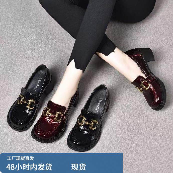 真皮女鞋圆头乐福鞋2025春秋新款软底百搭女士轻便低帮厚底单鞋女