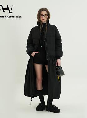 AHA爱侈艾·反光标语下摆可拆卸防寒保暖秋冬白鸭绒高领羽绒服