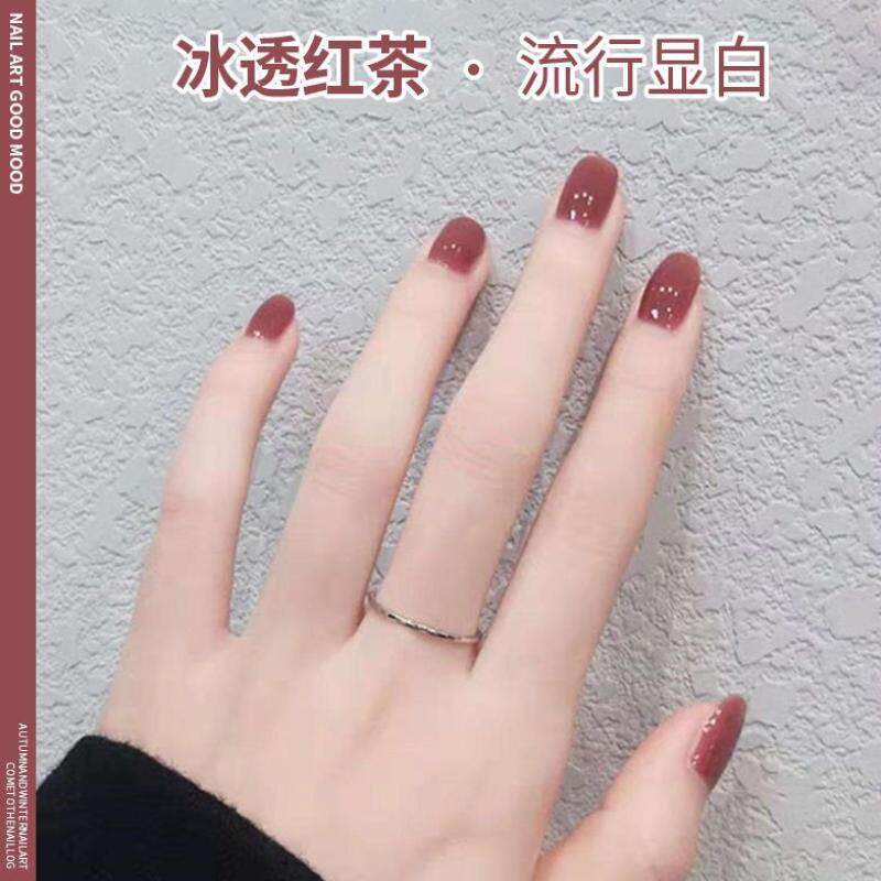 冰透琥珀色甲油胶2021秋冬流行网红小红书推荐色冰透葡萄紫甲油胶