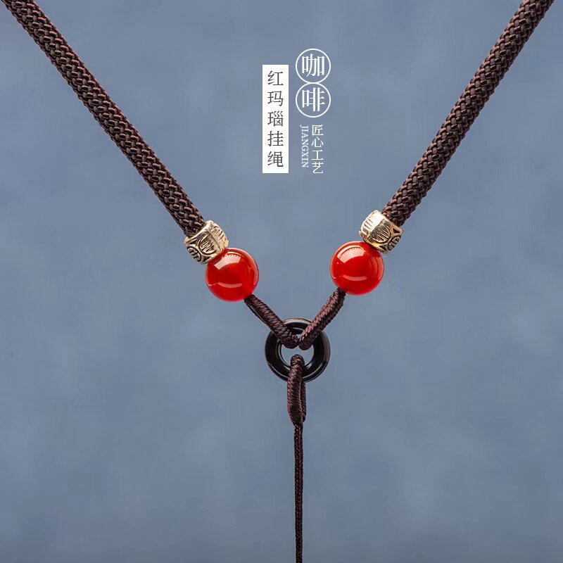 套头简约款项链绳玛瑙玉石琥珀挂绳diy玉佩黄金饰品颈绳吊坠玉绳