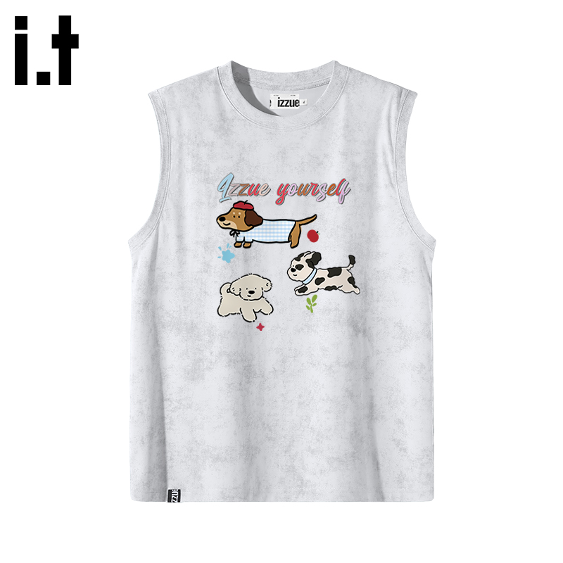 itizzue美式新款情侶款圓領背心