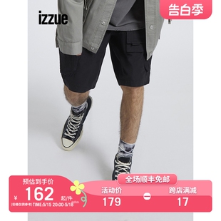 短裤 夏季 工装 izzue男装 休闲潮流大口袋logo刺绣6312S