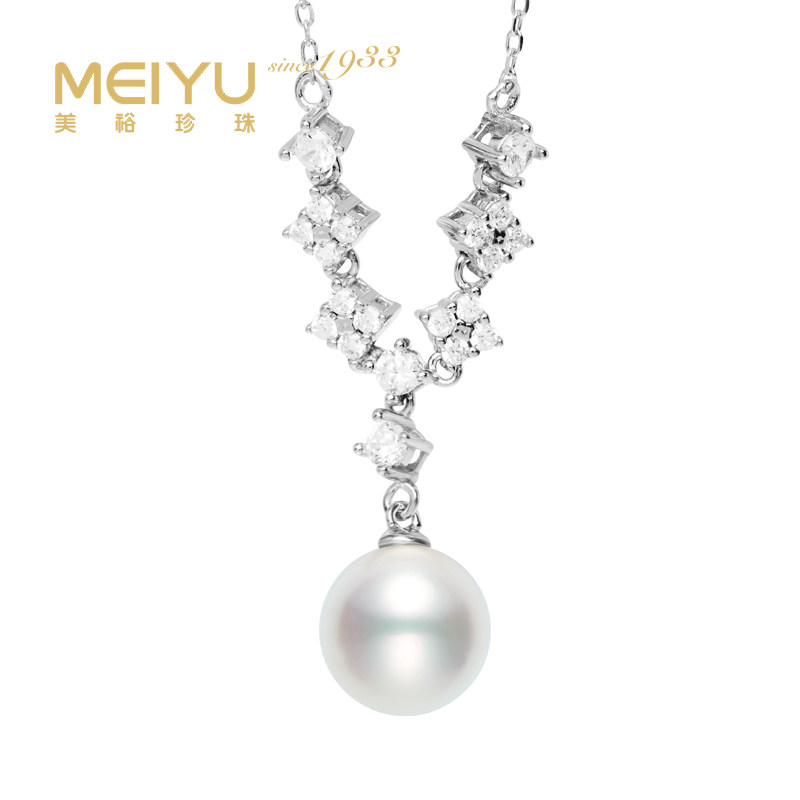 美裕珍珠925银淡水珍珠链坠2022新款复古气质颈链送女友节日礼物