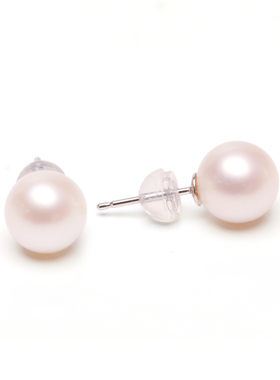 美裕淡水耳钉耳环白色时尚经典耳饰5-6mm6-7mm7-8mm8-9mm9-10mm