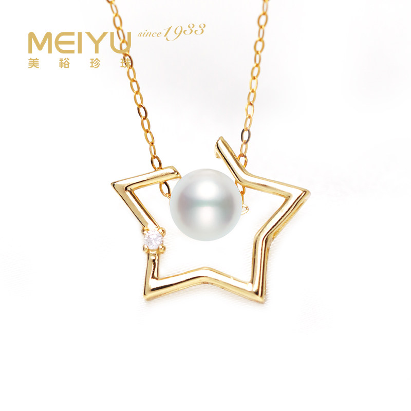 美裕珍珠淡水珍珠项链幸运之星925银项链简约百搭ins风节日礼物