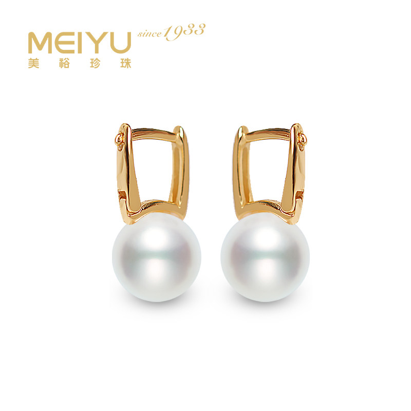 美裕珍珠925银淡水珍珠弦歌耳钉通勤款简约耳饰送女友节日礼物