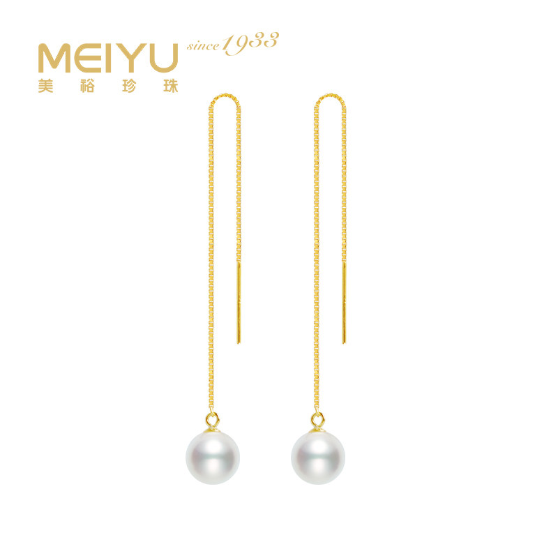 美裕珍珠925银淡水珍珠清音耳钉耳线时尚简约百搭通勤款耳线礼物