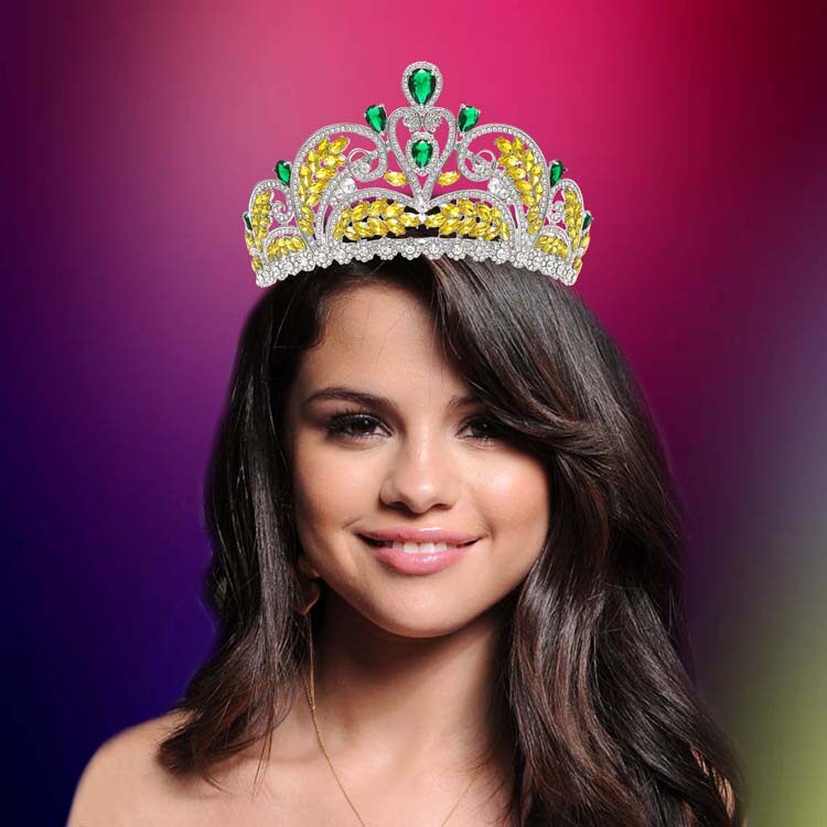 欧美新款多色大号新娘发饰品桂冠巴洛克王冠高档满冠锆石皇冠新款