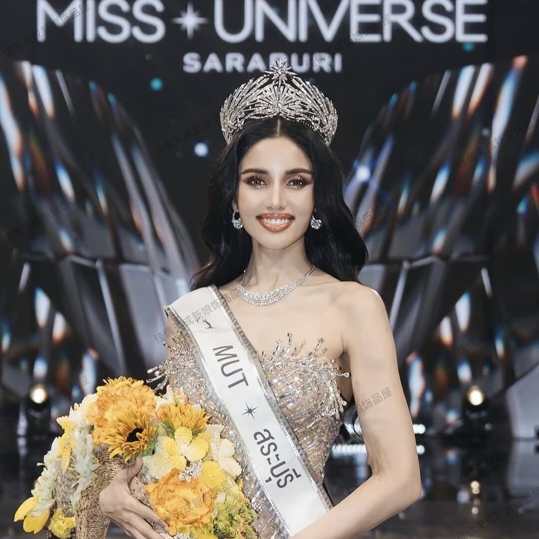 星芒重工选美皇冠 金色满钻舞台加冕后冠 环球小姐走秀冠军头饰
