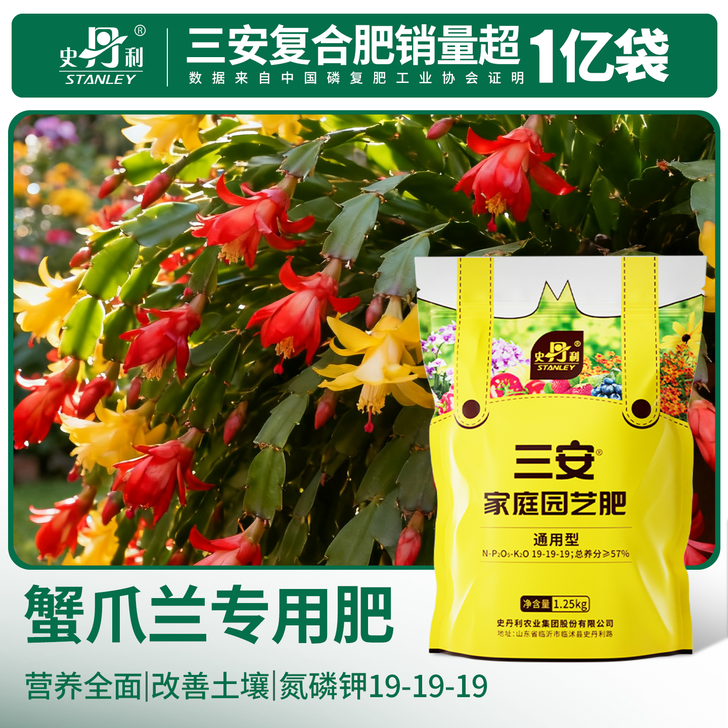 史丹利蟹爪兰专用肥三安复合肥料