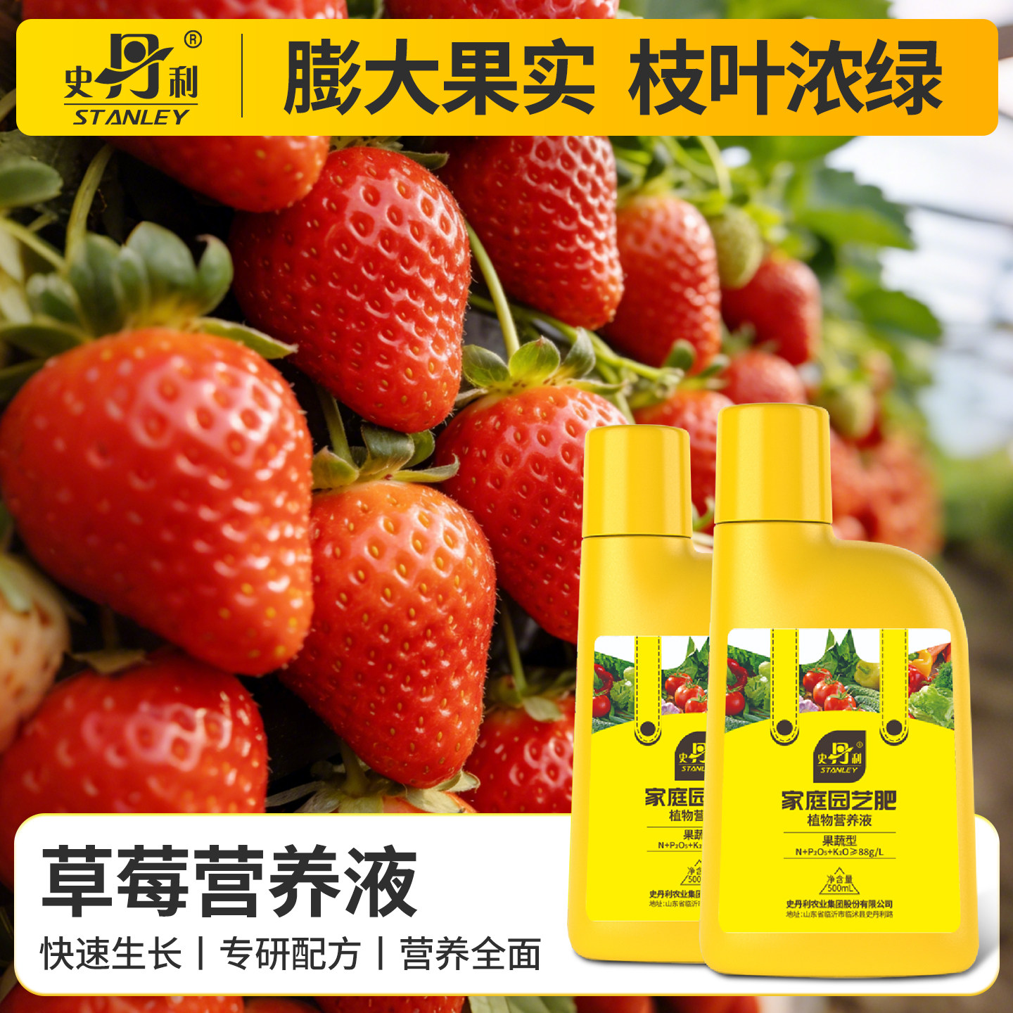 史丹利草莓营养液专用肥盆栽种植促花促果叶面肥平衡液体有机复合,鲜花速递/花卉仿真/绿植园艺,家庭园艺肥料,淘宝优惠券,粉丝福利购,淘宝优惠卷