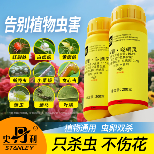 花殺螨植物殺蟲劑 史丹利阿維菌素噠螨靈紅蜘蛛專用藥蟲卵雙殺月季