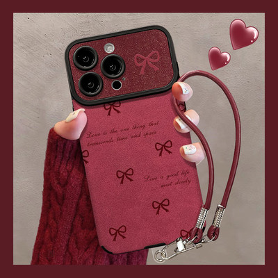 满屏蝴蝶结适用苹果17promax手机壳华为mate80新款pura70高级感荣耀500大视窗Reno15防摔s30女小米17翻毛皮