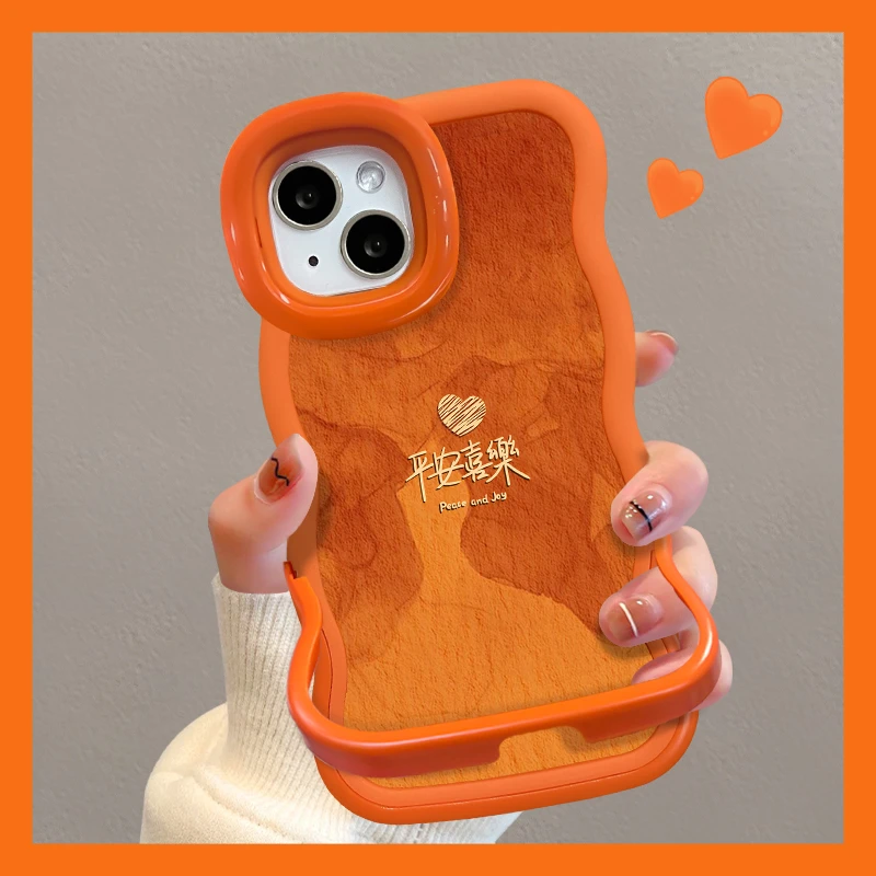 平安喜乐板凳双支架适用OPPOreno14手机壳reno11/10新款reno9pro创意findx8橙色reno5防摔女款诸事皆顺