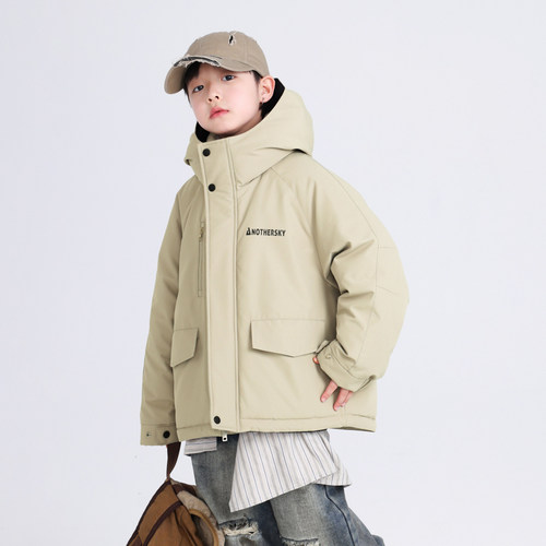 男童冬装潮牌冲锋衣加厚羽绒服