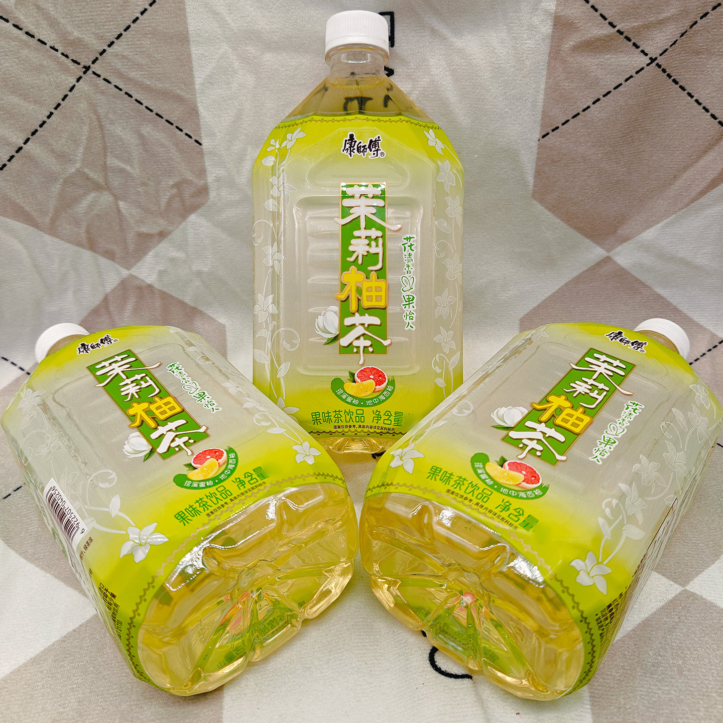 康师傅茉莉柚茶1升瓶装果味茶饮料饮品聚会分享解渴解暑清爽饮料