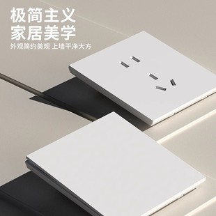 TEP国际电工86型超薄白色开关插座空白面板多孔家用二开一位单控