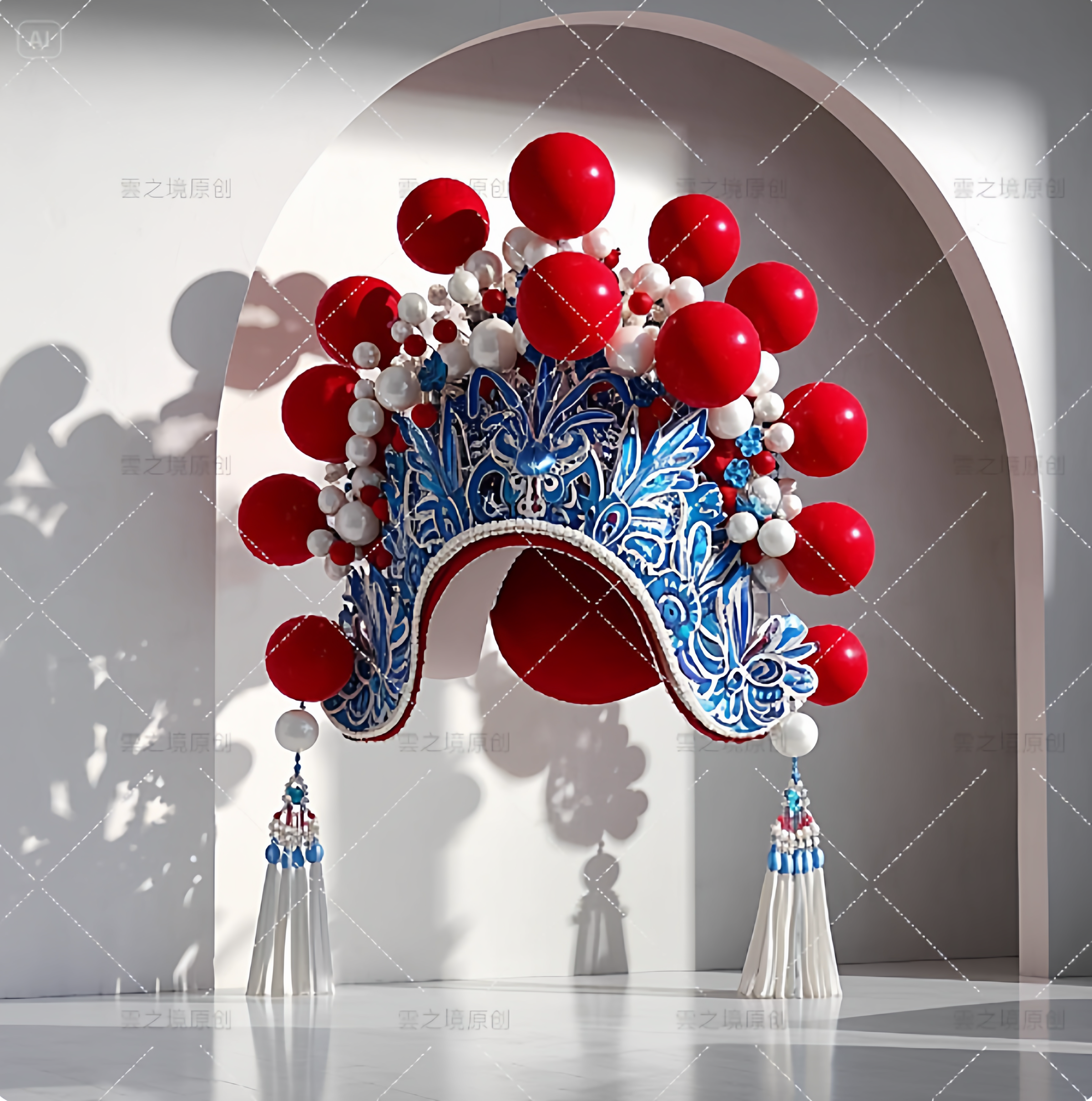 大型京剧凤冠皇冠景观雕塑摆件