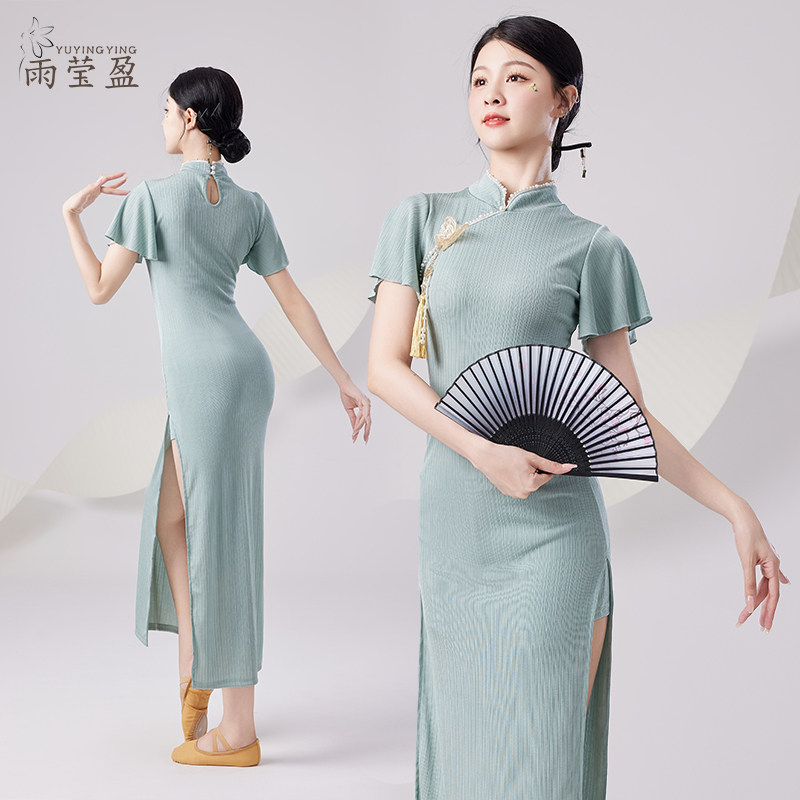 古典舞服装日常旗袍舞蹈服中国舞弹力身韵民族练功服演出服装女