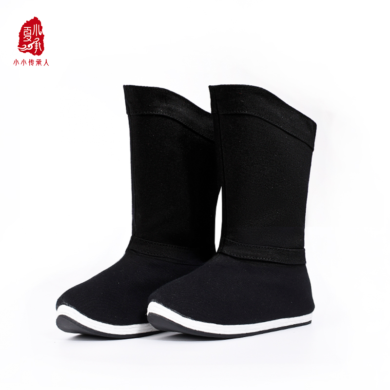 夏小承儿童帆布皂靴古装男童武侠鞋防滑女童演出靴子唐装汉服夏季