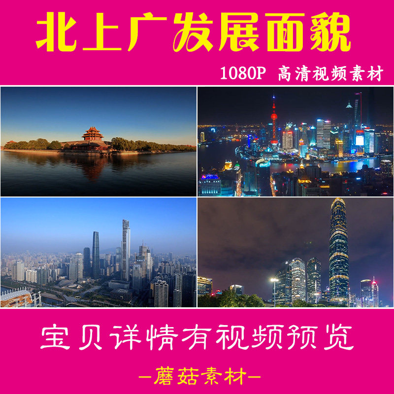 H北上广中国城市建设发展面貌航拍延时摄影高清实拍视频素材