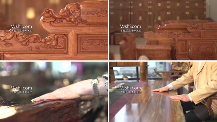 传统中式红木家具古典家私展示高清实拍LED视频VJ素材