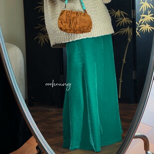 丝绒加绒半身裙女款 晚香玉 爆款 2025新款 T8275 秋冬5DD 喜一兮