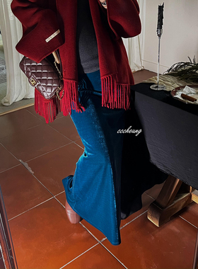 CCCHEUNG 12.10晚8 经典加色升级加绒加厚修身显瘦丝绒半裙鱼尾裙