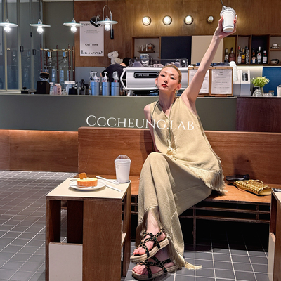 【喜一兮】6.18夏季新款小众设计师款流苏马甲半裙套装 5DA-V8083