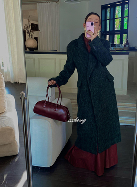 CCCHEUNG 10月31晚8 row风沙漏收腰显瘦加厚长款羊毛毛呢大衣外套