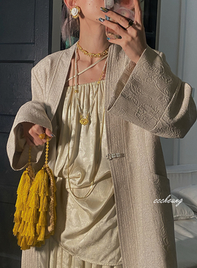 新中式珍珠拼接平安锁长项链