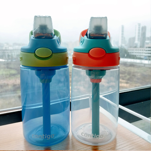 美国Contigo康迪克新款儿童凉水杯 鸭嘴吸管小学生凉水杯 414ML