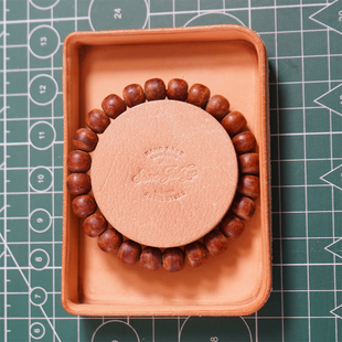 手工定制9*8mm枥木鞍革皮珠手串老型珠归圆珠文玩情侣一生之环