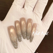 碎钻星河 Meil Nail 香槟金爆闪猫眼纯手工秋冬高级感穿戴甲
