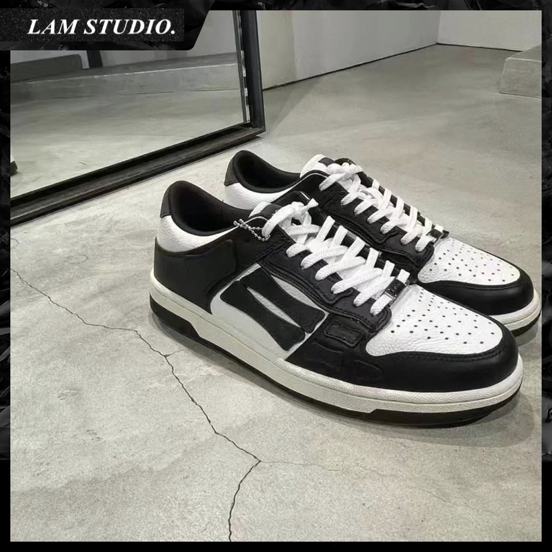 2023SS正确高版骨头鞋荔枝纹头层牛皮低帮高街风格休闲情侣款板鞋