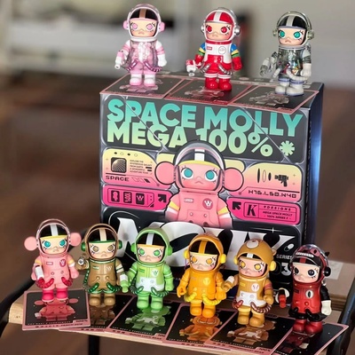MEGA SPACE MOLLY100%茉莉三代盲盒儿童玩具桌面车载摆件送礼潮玩
