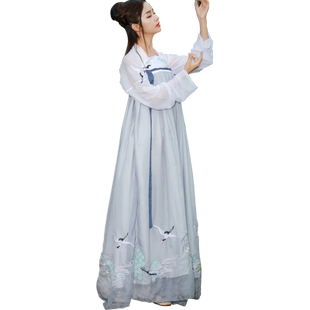 汉服女逍遥客传统汉服秋唐装齐胸襦裙古装汉元素改良清新淡雅日常