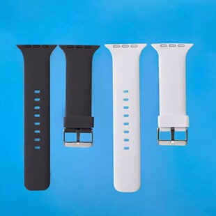 38/42/49mm表盘通用苹果铁扣硅胶表带适配iwatch华强北及儿童手表