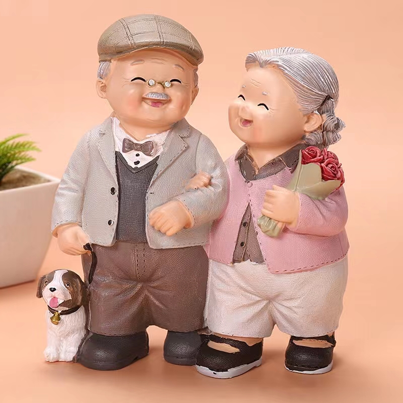 老头老太太结婚纪念日情侣摆件